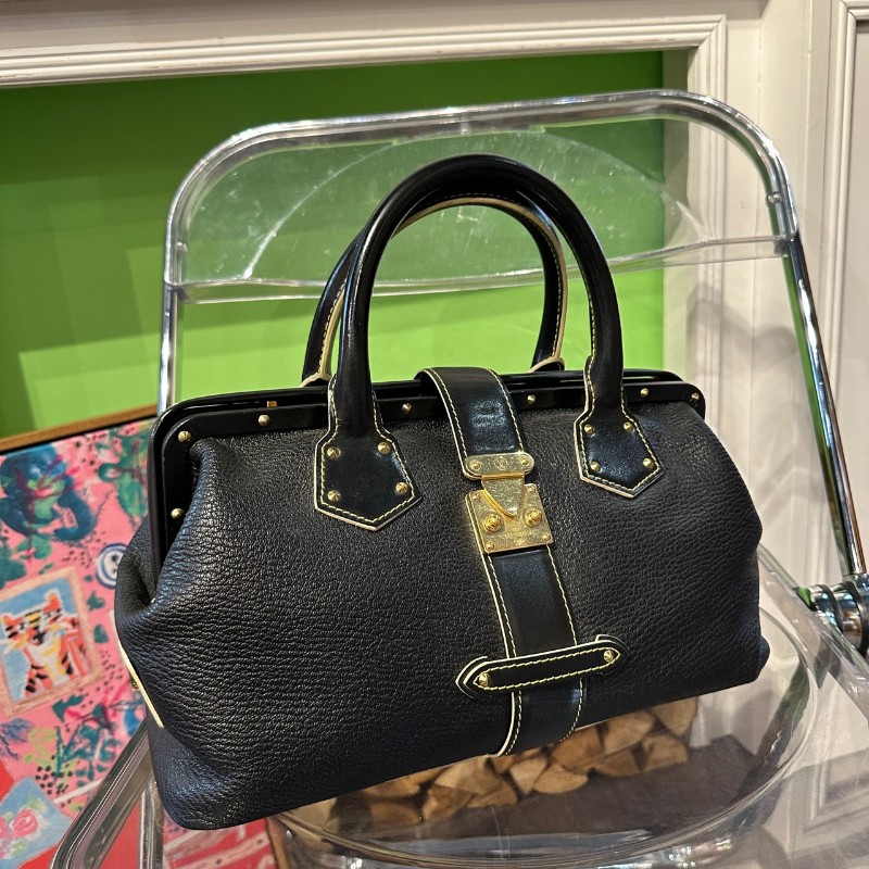 LV suhali蘇哈里黑色牛皮手提包-2