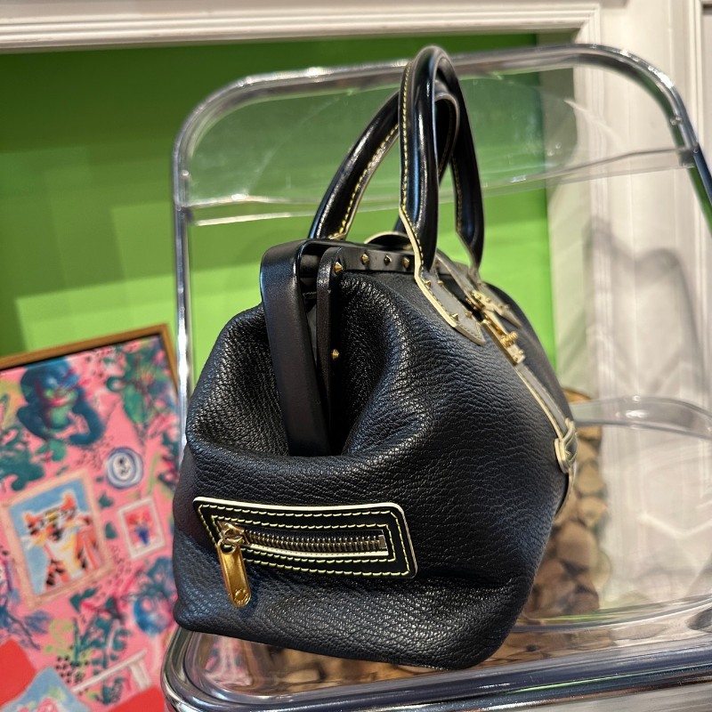 LV suhali蘇哈里黑色牛皮手提包-3