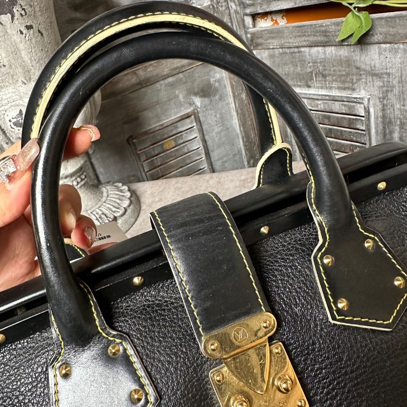 LV suhali蘇哈里黑色牛皮手提包-11