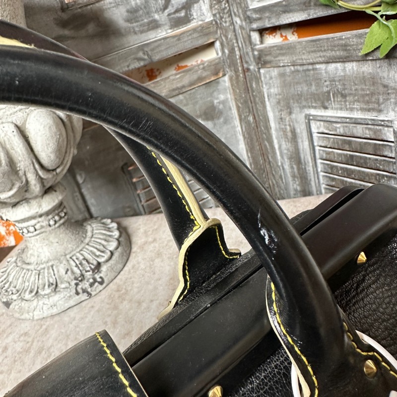 LV suhali蘇哈里黑色牛皮手提包-13