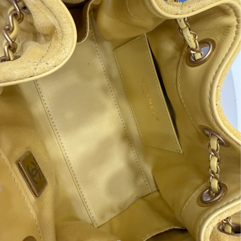 Chanel 25bag mini 黃麂皮 全新-8