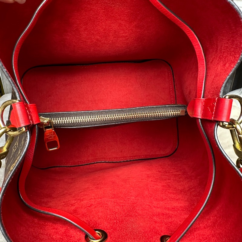 LV noe neo 老花紅色水桶包-9