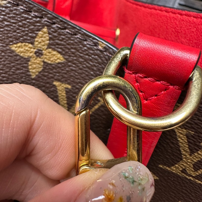LV noe neo 老花紅色水桶包-21