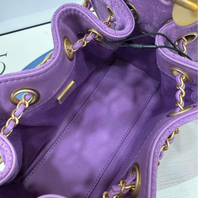 Chanel 25bag mini紫色麂皮 全膜 全新-13