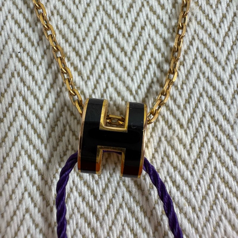 Hermes 愛馬仕 popmini 項鍊黑色 99新 很新-1