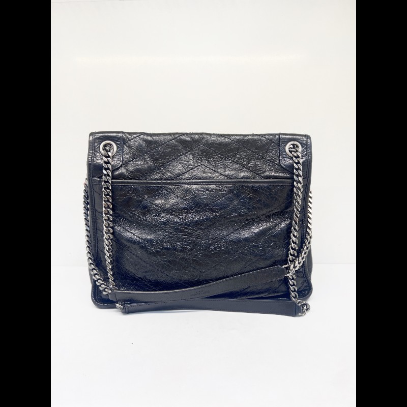 YSL Niki大號 鏈條包黑色油蠟牛皮肩背包-1