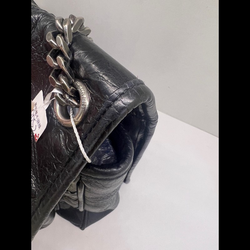 YSL Niki大號 鏈條包黑色油蠟牛皮肩背包-14