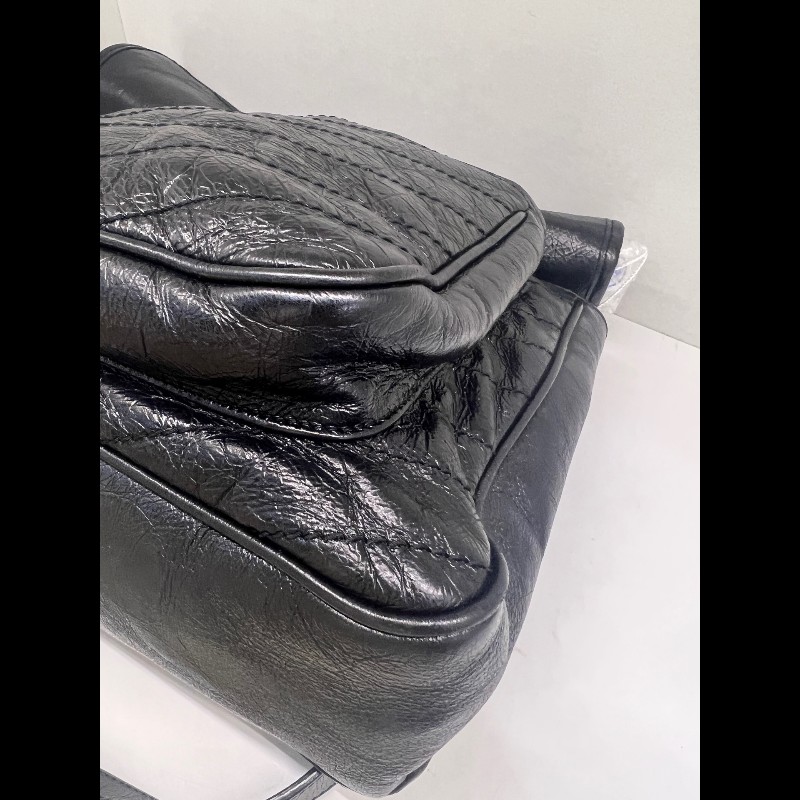 YSL Niki大號 鏈條包黑色油蠟牛皮肩背包-16