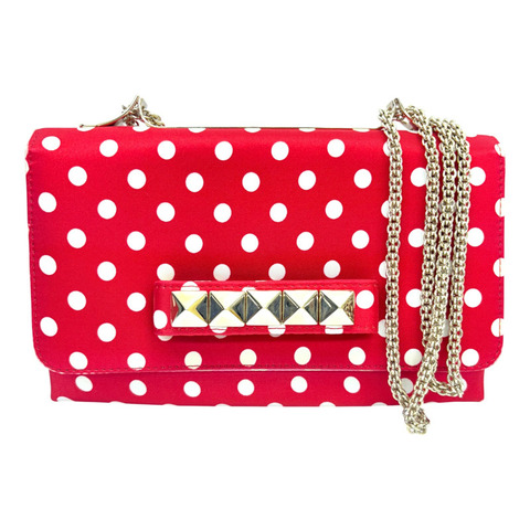 紅色 帆布 VaVaVoom Pop Pois 肩背包 【Valentino 范倫鐵諾】