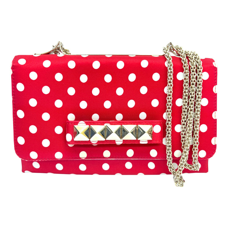 紅色 帆布 VaVaVoom Pop Pois 肩背包 【Valentino 范倫鐵諾】-0