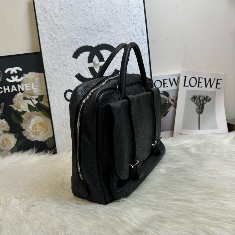 Hermes 黑色 Steve Besace系列 Steve 牛皮郵差包 電腦公事包-2