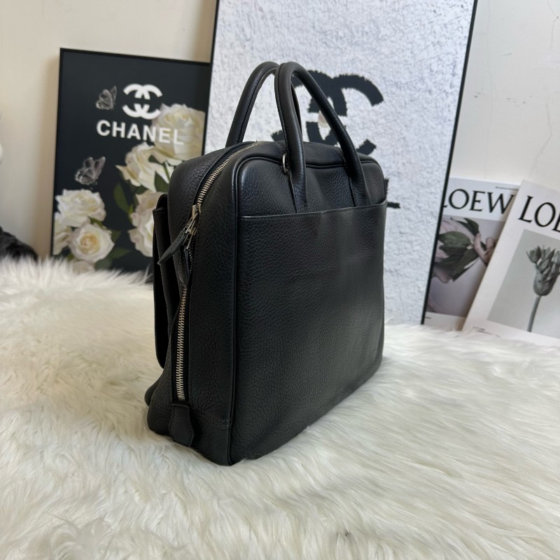 Hermes 黑色 Steve Besace系列 Steve 牛皮郵差包 電腦公事包-3