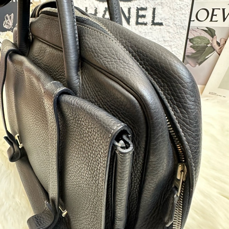 Hermes 黑色 Steve Besace系列 Steve 牛皮郵差包 電腦公事包-9