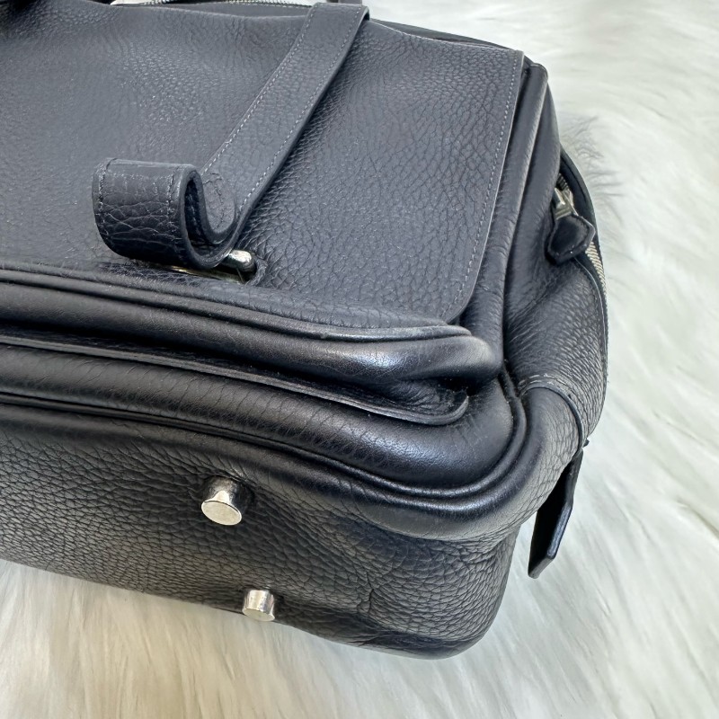 Hermes 黑色 Steve Besace系列 Steve 牛皮郵差包 電腦公事包-10