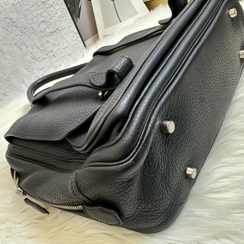 Hermes 黑色 Steve Besace系列 Steve 牛皮郵差包 電腦公事包-11