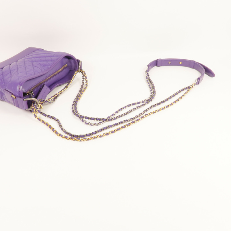 CHANEL 牛皮皮革Gabrielle Mini鏈帶肩背袋-8