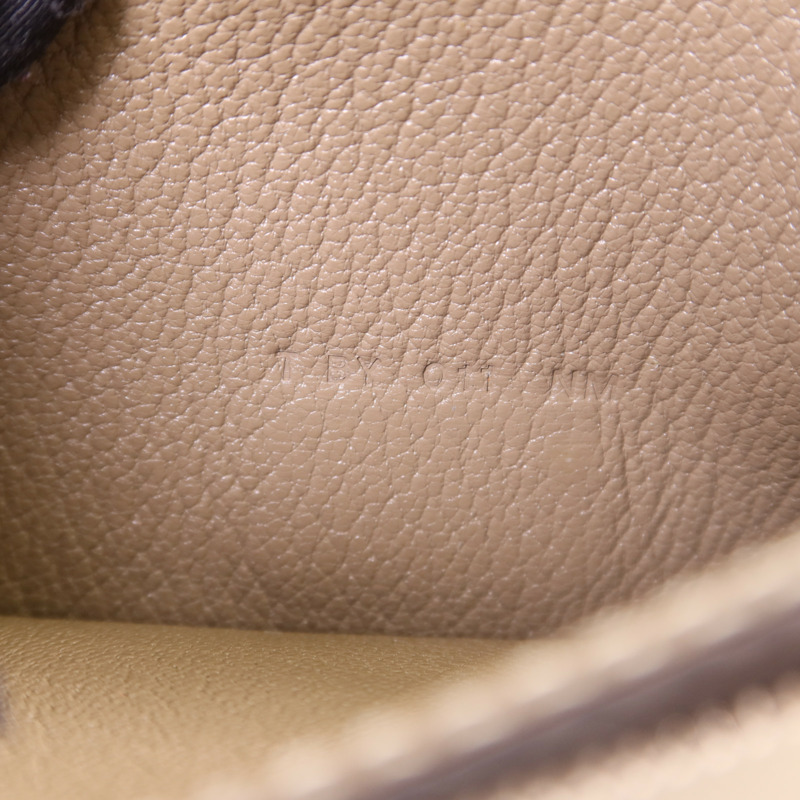 HERMES Chevre皮革Bearn W Snap銀扣長錢包Etoupe-7