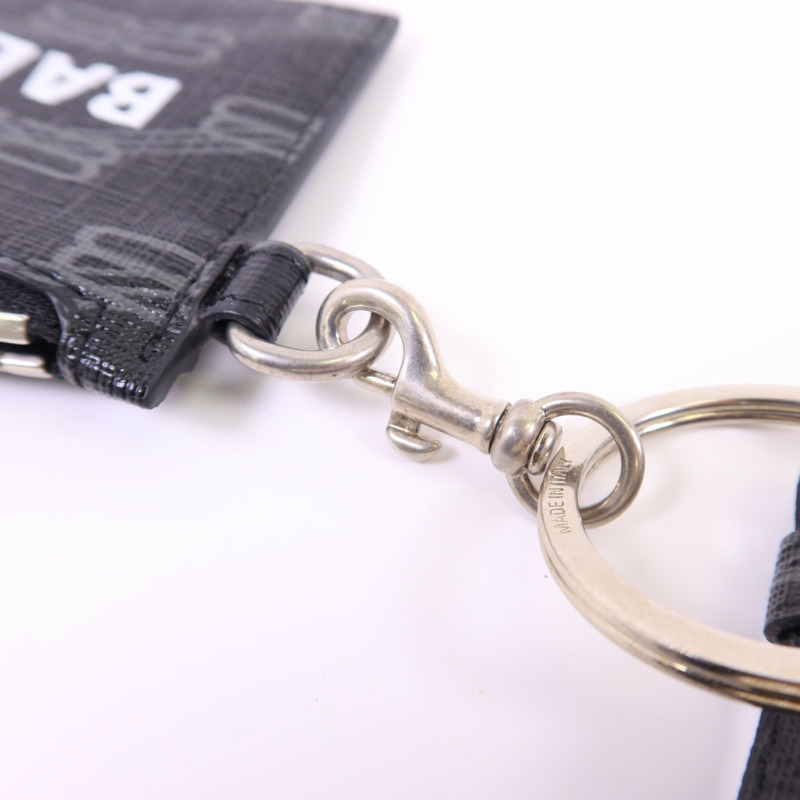 BALENCIAGA 塗層帆布Card Case銀扣卡片套-9