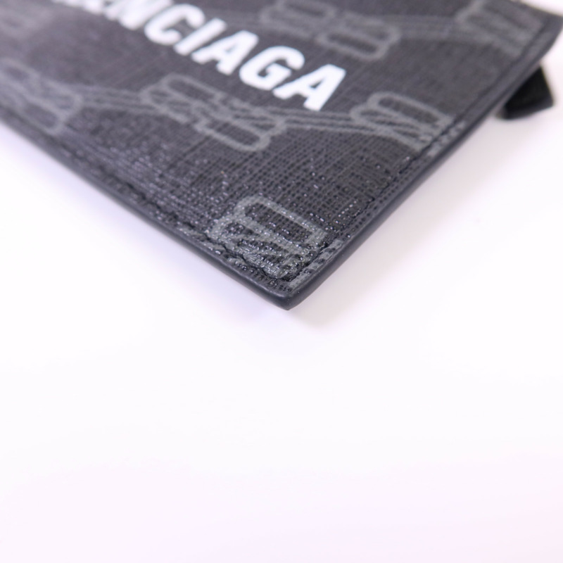 BALENCIAGA 塗層帆布Card Case銀扣卡片套-12