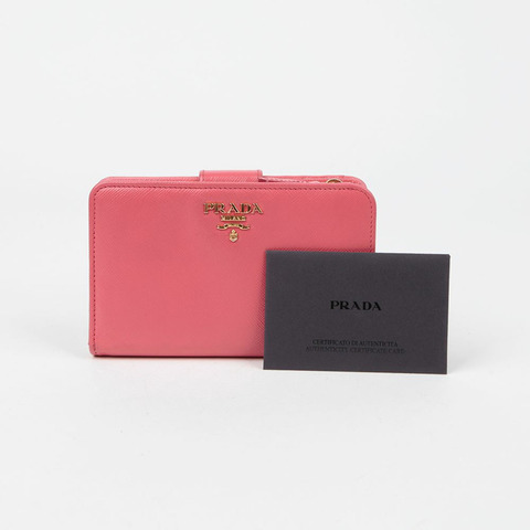 PRADA 1M1225 金屬Logo迷你錢包
