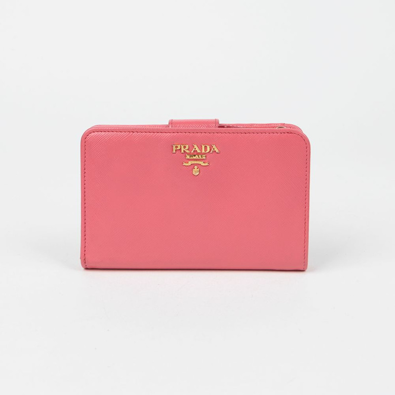 PRADA 1M1225 金屬Logo迷你錢包-1