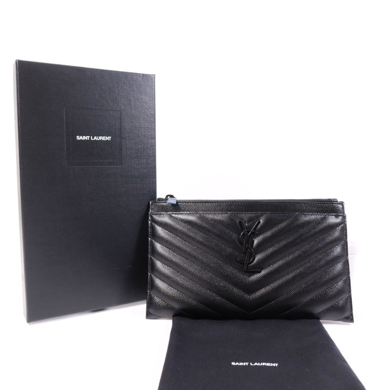 SAINT LAURENT 牛皮皮革Pouch手拿包-12