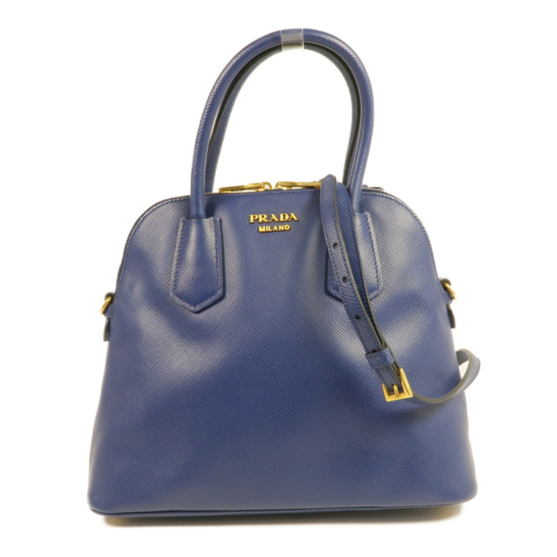 PRADA Saffiano皮革Saffiano Lux Dome Bag金扣手挽肩背兩用袋-0