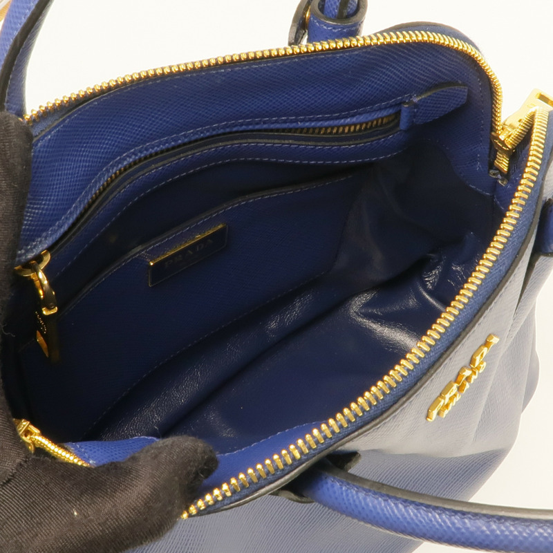 PRADA Saffiano皮革Saffiano Lux Dome Bag金扣手挽肩背兩用袋-4