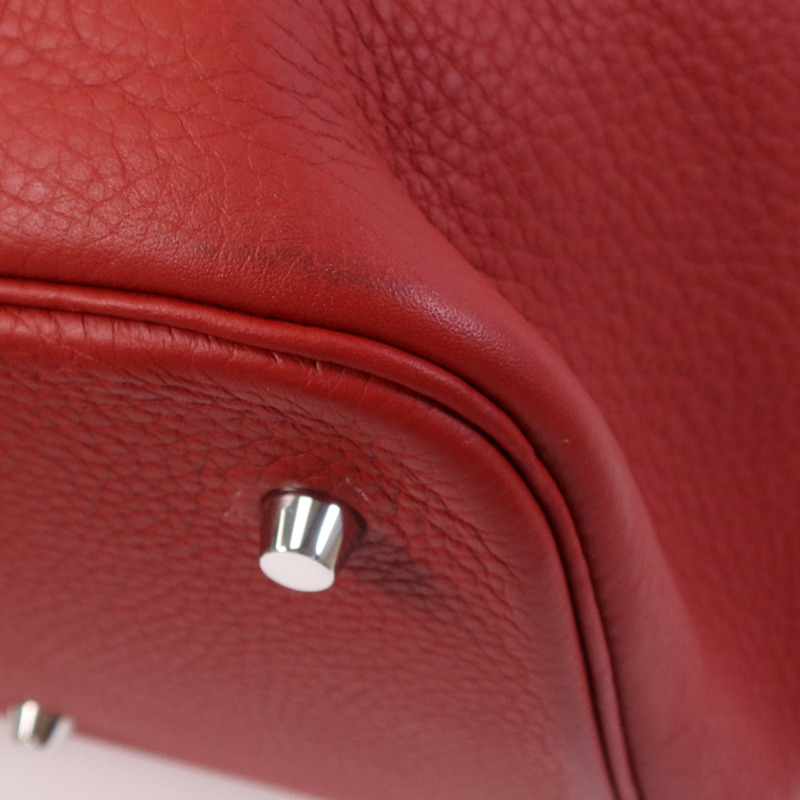 HERMES Clemence皮革Picotin GM銀扣手挽袋-10