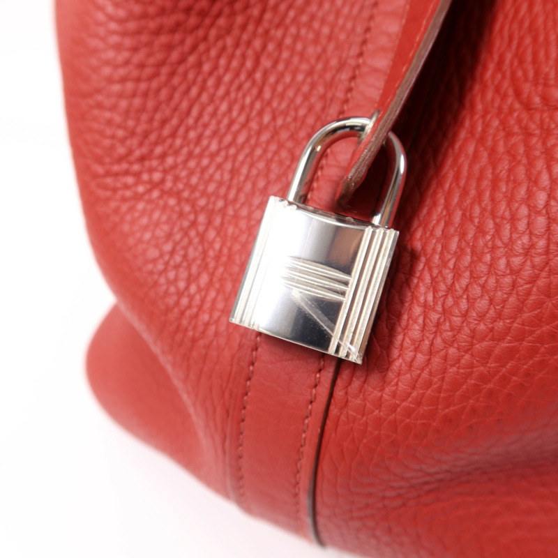 HERMES Clemence皮革Picotin GM銀扣手挽袋-13
