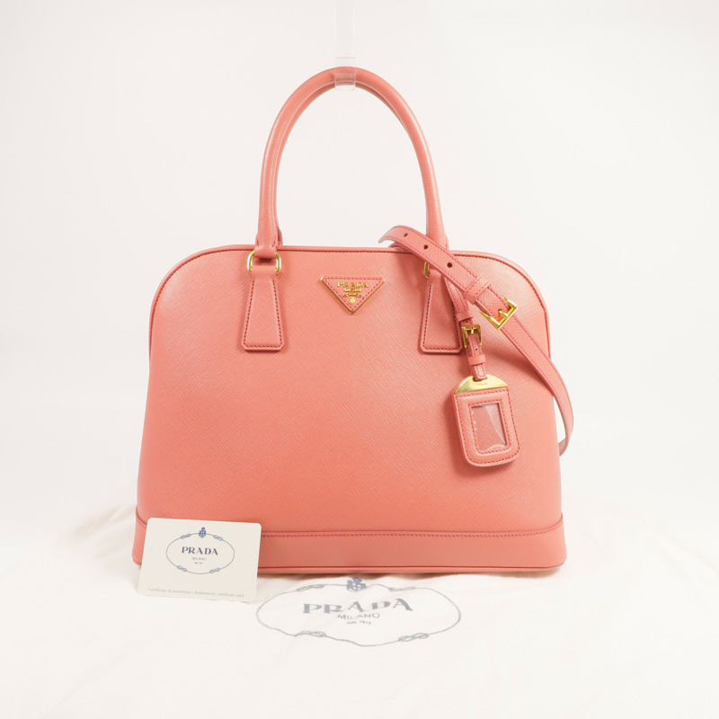 PRADA Saffiano皮革Saffiano Lux Tote Bag金扣手挽肩背兩用袋-9