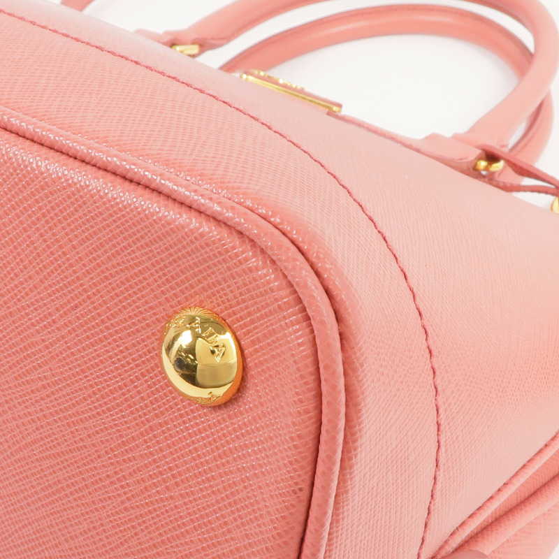 PRADA Saffiano皮革Saffiano Lux Tote Bag金扣手挽肩背兩用袋-11