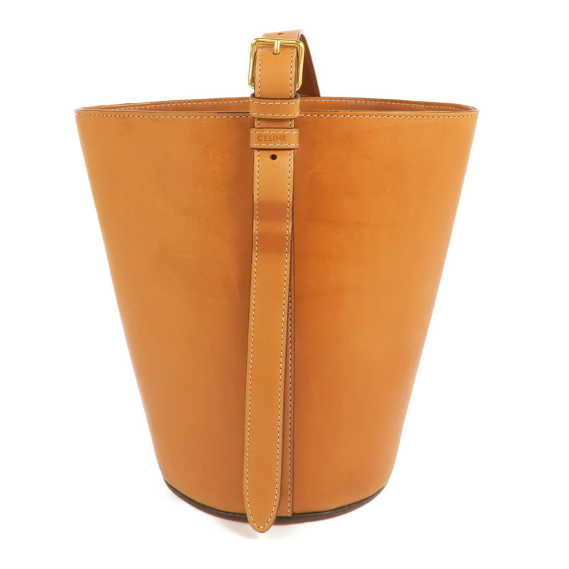 CELINE 牛皮皮革Bucket Triomphe金扣肩背袋-1