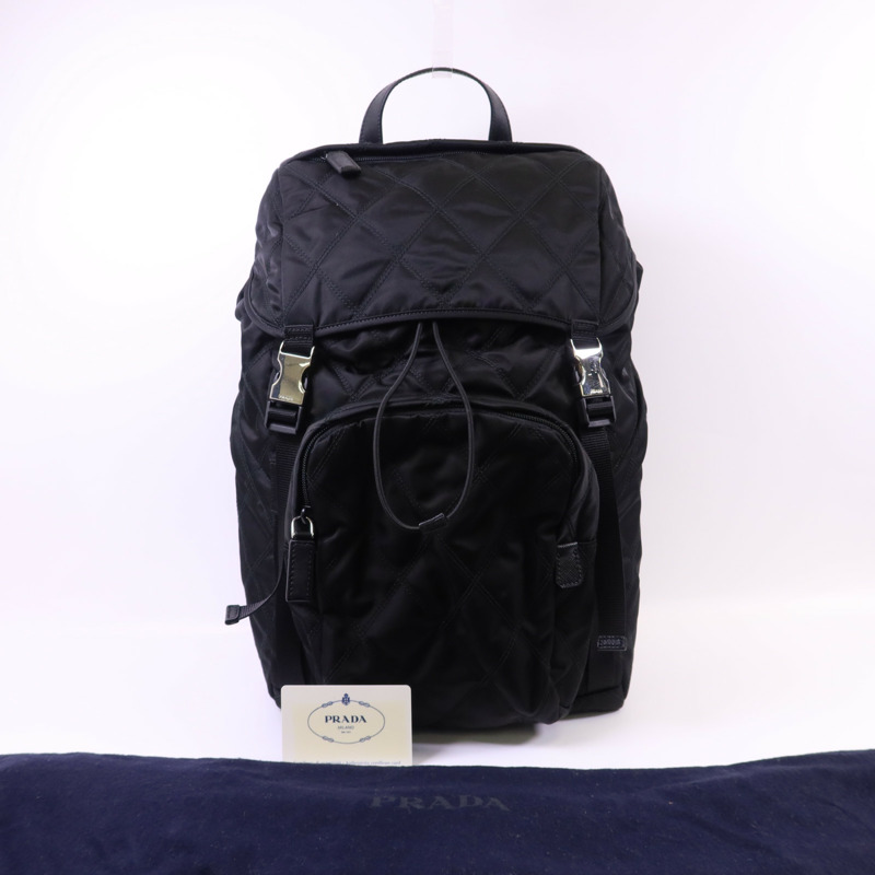 PRADA 尼龍Backpack銀扣背包-16