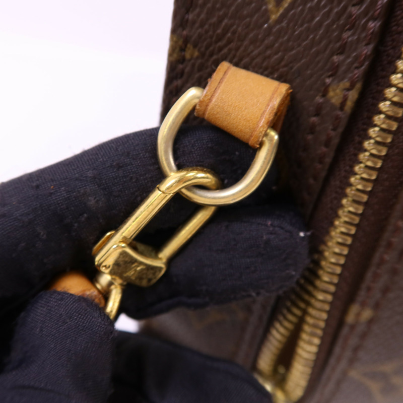 LOUIS VUITTON Monogram Spontini金扣手挽肩背兩用袋棕色-9