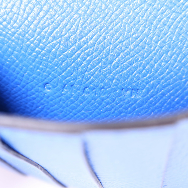 HERMES Epsom皮革Kelly Short Wallet金扣錢包Blue Zanzibar-7