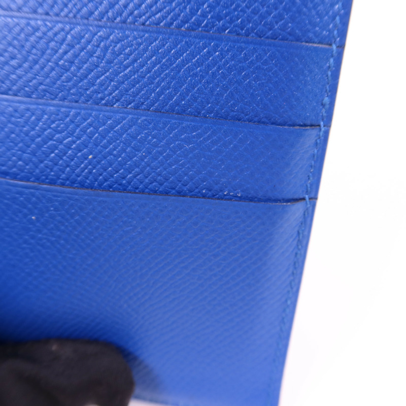 HERMES Epsom皮革Kelly Short Wallet金扣錢包Blue Zanzibar-19