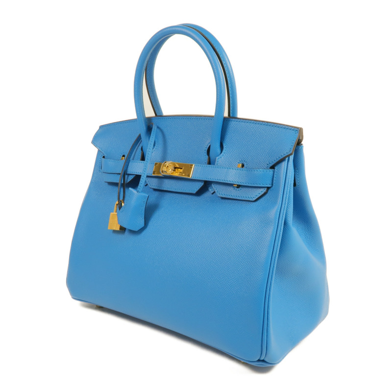 HERMES Epsom皮革Birkin 30金扣手挽袋Bleu Zanzibar-2