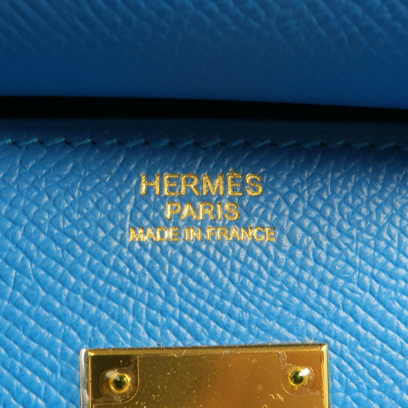 HERMES Epsom皮革Birkin 30金扣手挽袋Bleu Zanzibar-5