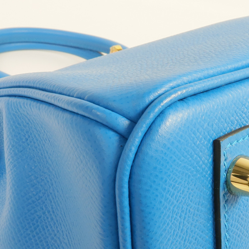 HERMES Epsom皮革Birkin 30金扣手挽袋Bleu Zanzibar-10