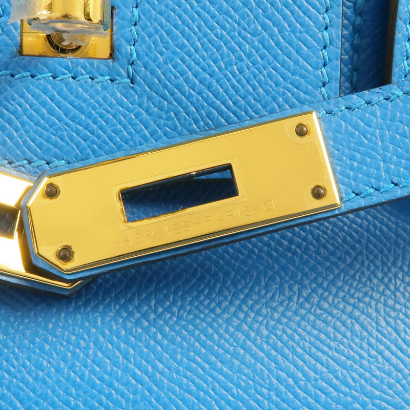 HERMES Epsom皮革Birkin 30金扣手挽袋Bleu Zanzibar-14
