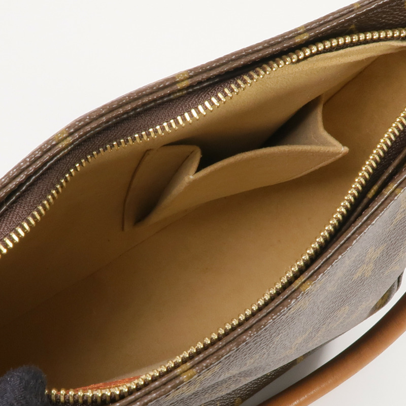 LOUIS VUITTON Monogram Looping MM金扣肩背袋棕色-4