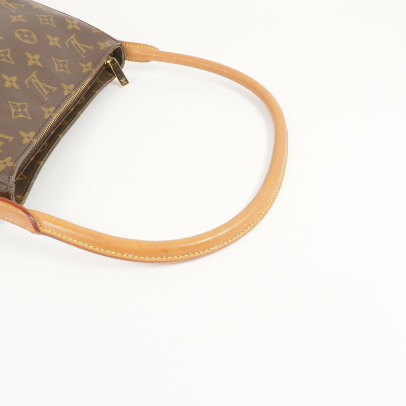 LOUIS VUITTON Monogram Looping MM金扣肩背袋棕色-7