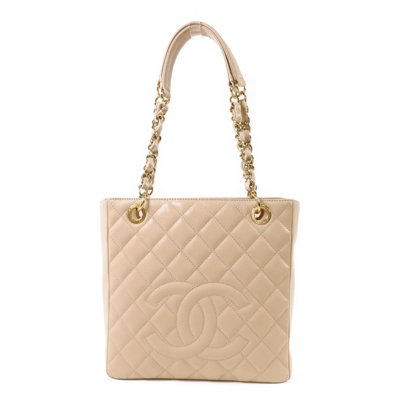 CHANEL 牛皮皮革PST Petite Tote Bag金扣鏈帶肩背袋-0