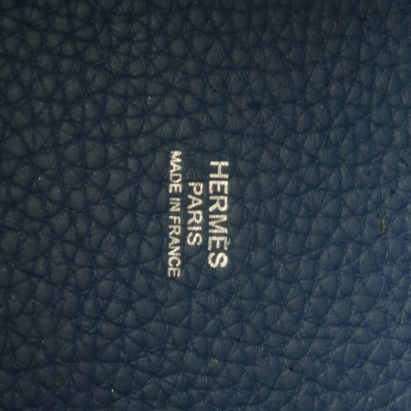 HERMES Clemence皮革Picotin MM銀扣手挽袋Cobalt-5