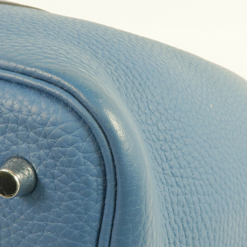 HERMES Clemence皮革Picotin MM銀扣手挽袋Cobalt-11