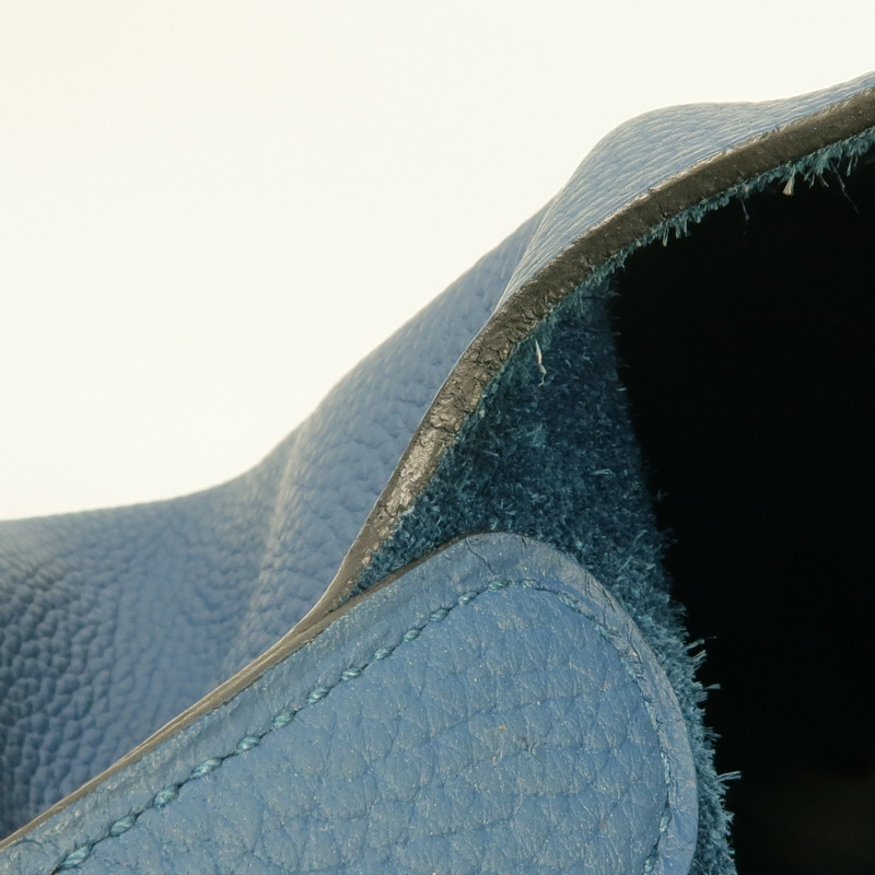 HERMES Clemence皮革Picotin MM銀扣手挽袋Cobalt-14