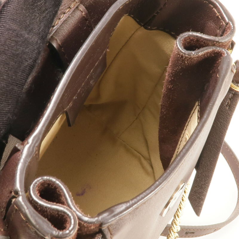 Chloe 牛皮皮革/麂皮皮革Faye Backpack金扣背包肩背兩用袋-4