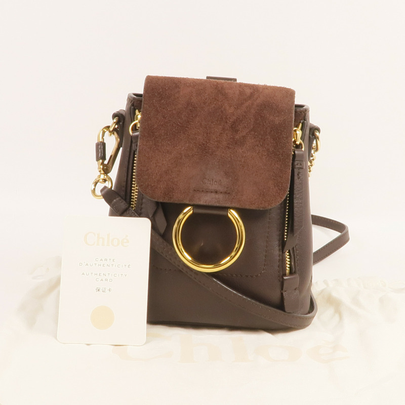 Chloe 牛皮皮革/麂皮皮革Faye Backpack金扣背包肩背兩用袋-9