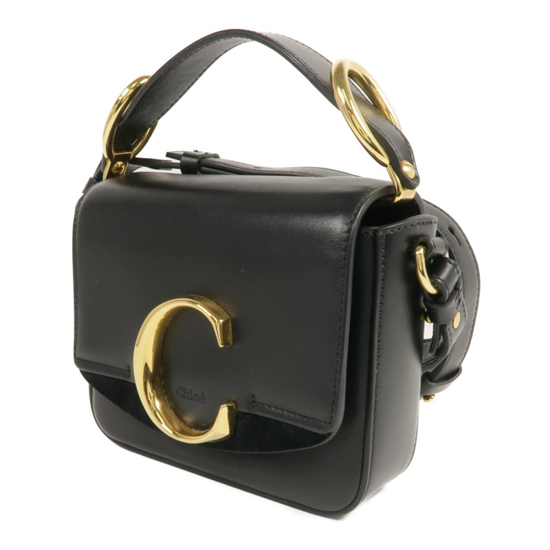 Chloe 牛皮皮革Mini Chloe C Bag金扣手挽肩背兩用袋-2